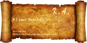 Klimo Adrián névjegykártya
